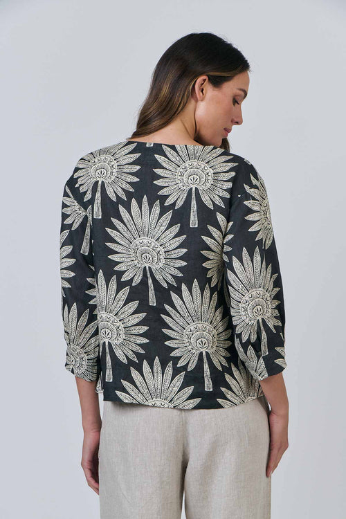 3/4 SLEEVE TOP IN DATE PALM