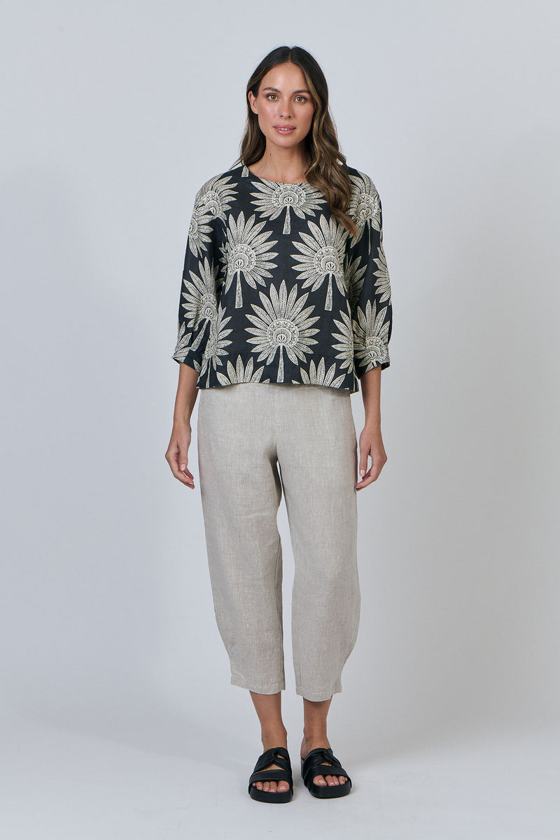 3/4 SLEEVE TOP IN DATE PALM