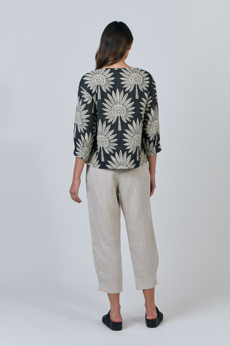 3/4 SLEEVE TOP IN DATE PALM