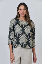 3/4 SLEEVE TOP IN DATE PALM