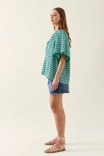 ESTHER SHIRRED TOP - BALTIC