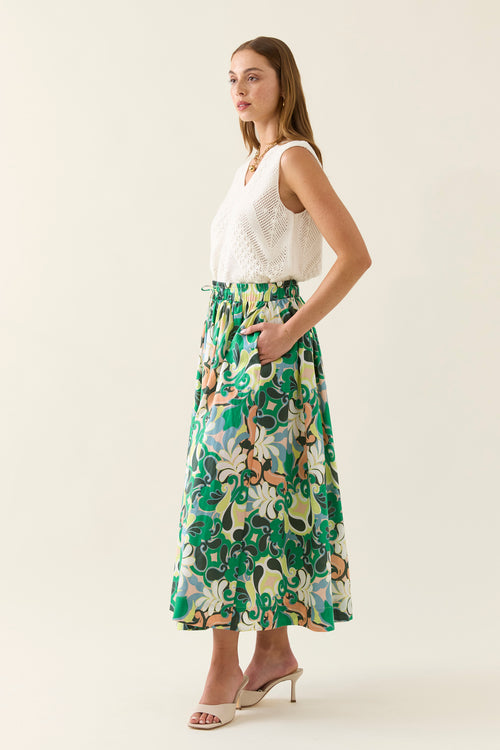 AURORA MAXI SKIRT - PAISLEY