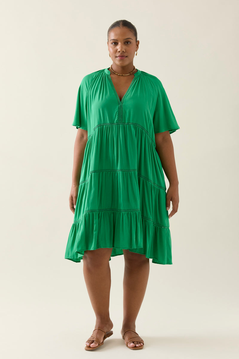 OLINE DRESS - GREEN