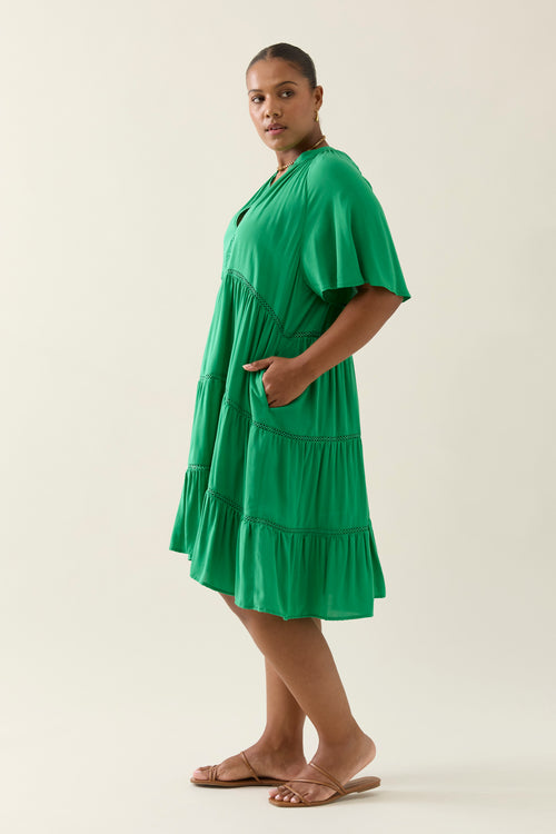 OLINE DRESS - GREEN