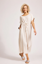 ALESSIA ROPE TIE DRESS - TUSK