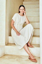 ALESSIA ROPE TIE DRESS - TUSK