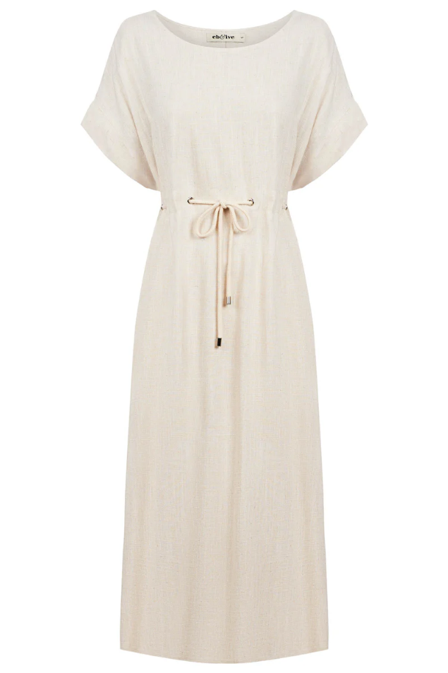 ALESSIA ROPE TIE DRESS - TUSK