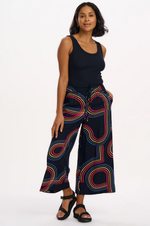 AMEERA WIDE LEG TROUSERS - BLACK, RETRO RACER