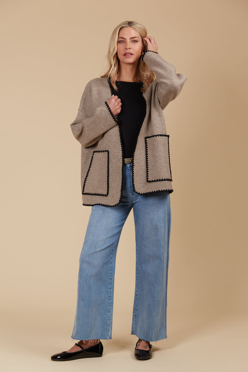 ATHENA CARDIGAN - TAUPE