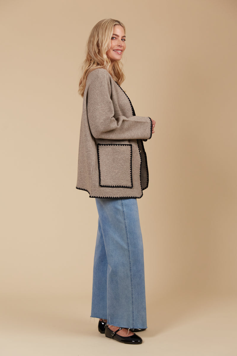 ATHENA CARDIGAN - TAUPE