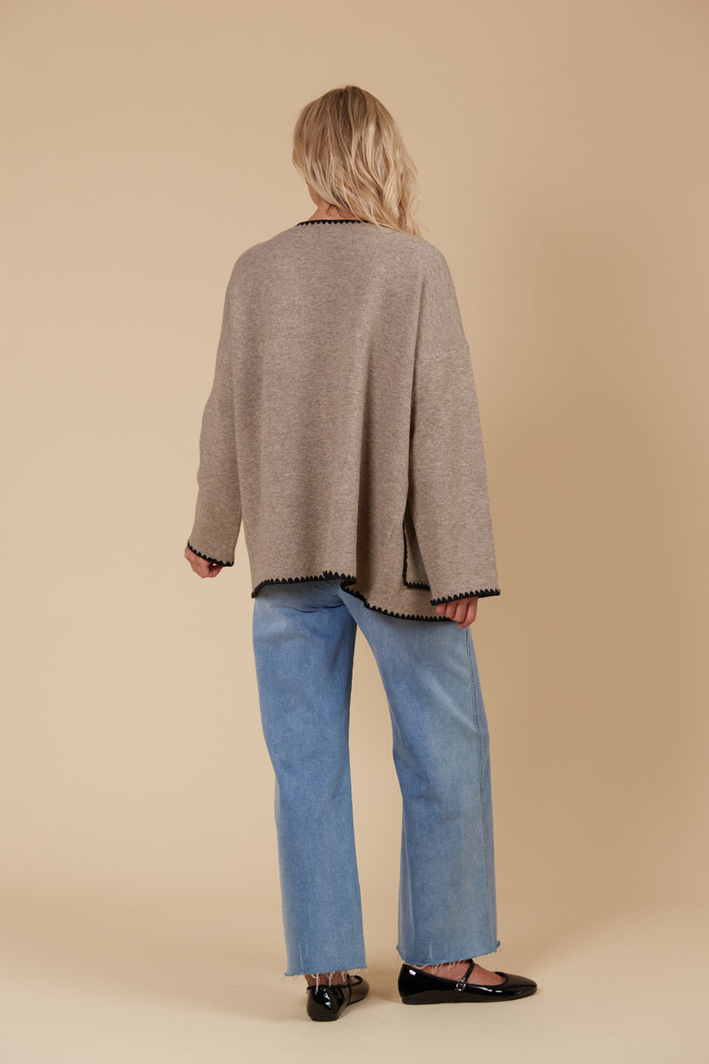 ATHENA CARDIGAN - TAUPE