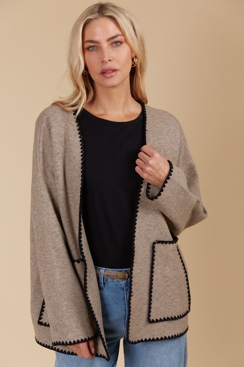 ATHENA CARDIGAN - TAUPE