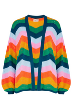 BELLA CARDIGAN - MULTI, RAINBOW WAVES