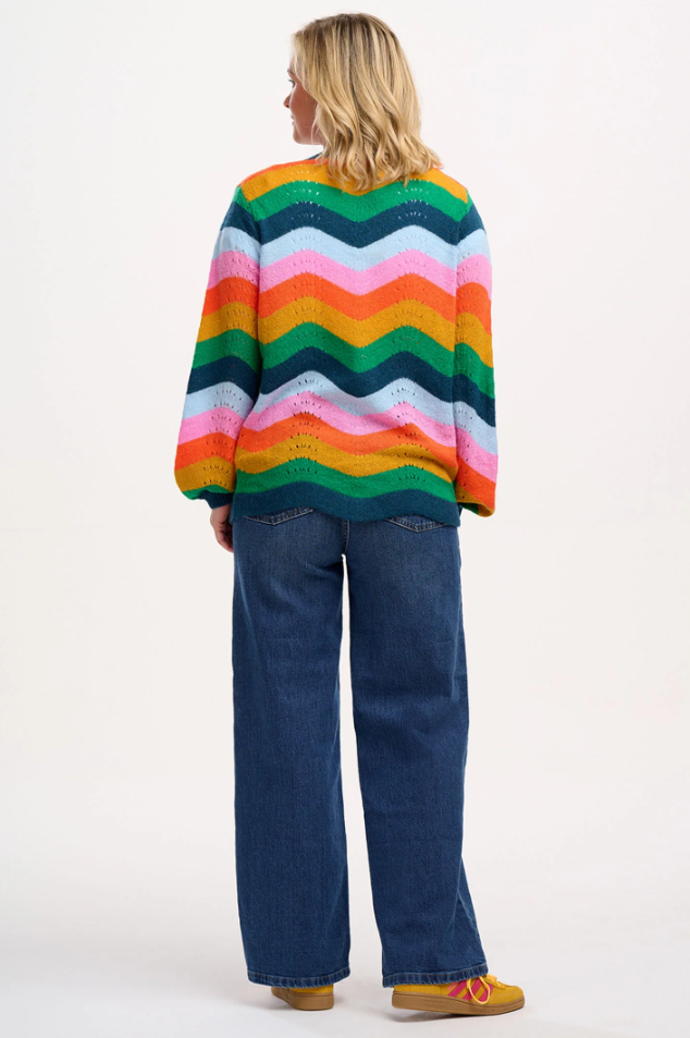 BELLA CARDIGAN - MULTI, RAINBOW WAVES