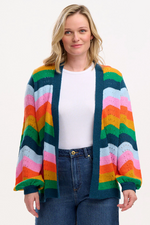 BELLA CARDIGAN - MULTI, RAINBOW WAVES