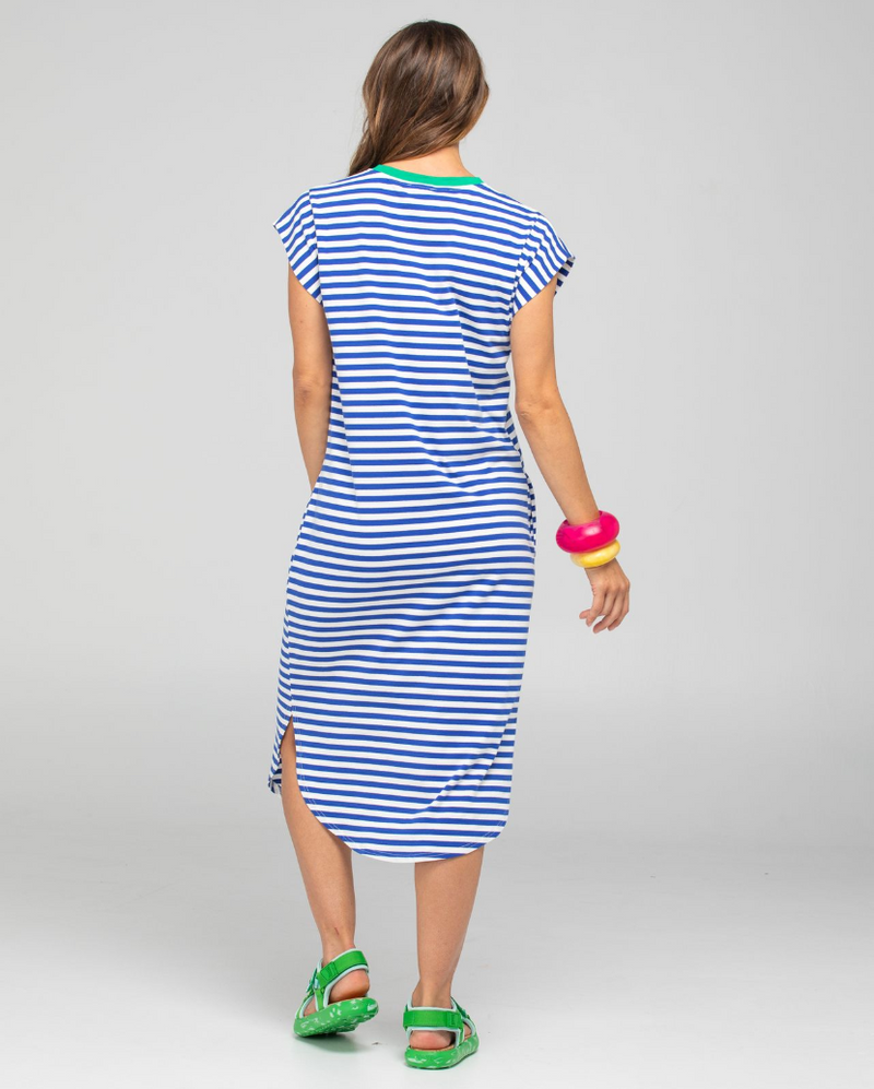BELLISSIMMO DRESS - BLUE STRIPE