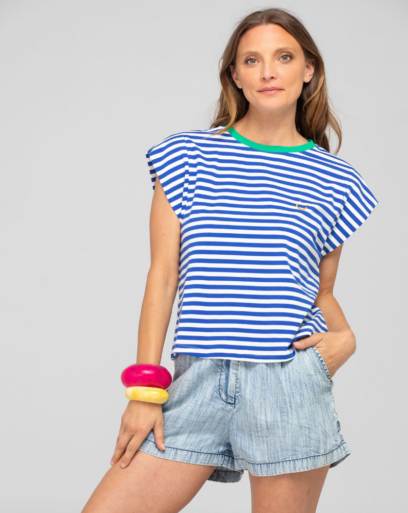 BELLISSIMMO TEE - BLUE STRIPE