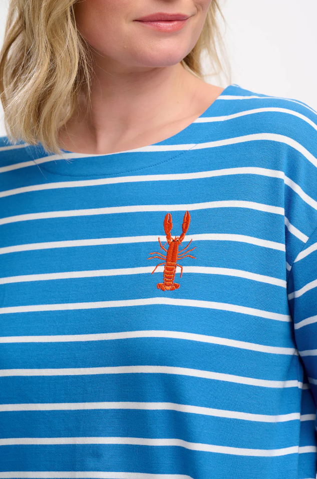 BILLIE BRETON TOP - FRENCH BLUE, LOBSTER STRIPE
