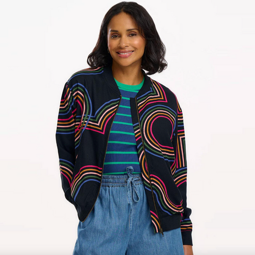 BOBBI BOMBER JACKET - BLACK, RETRO RACER