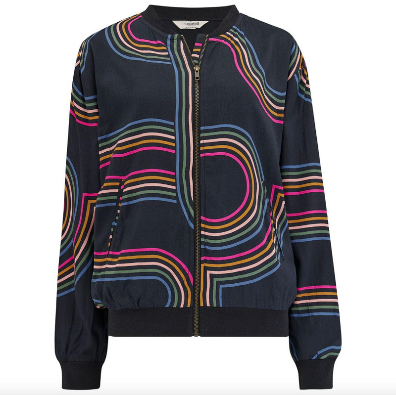BOBBI BOMBER JACKET - BLACK, RETRO RACER