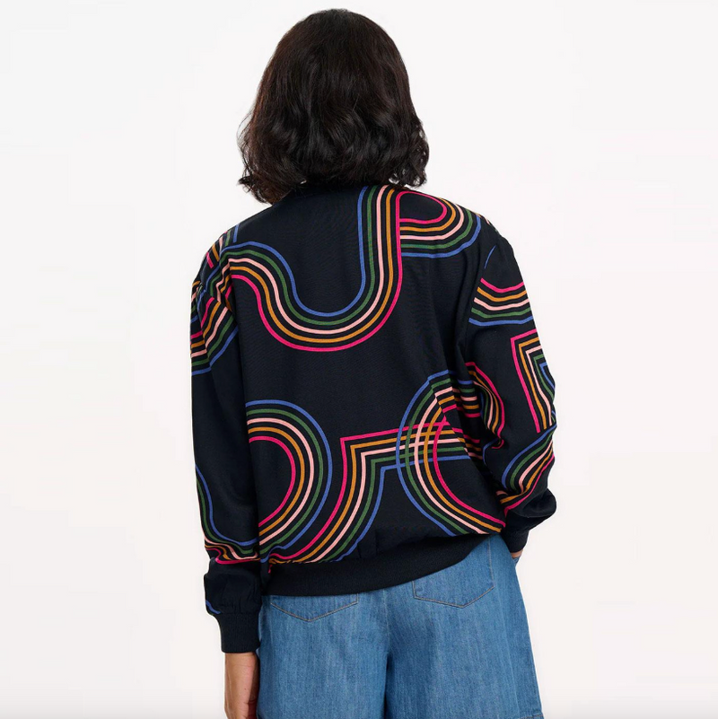 BOBBI BOMBER JACKET - BLACK, RETRO RACER