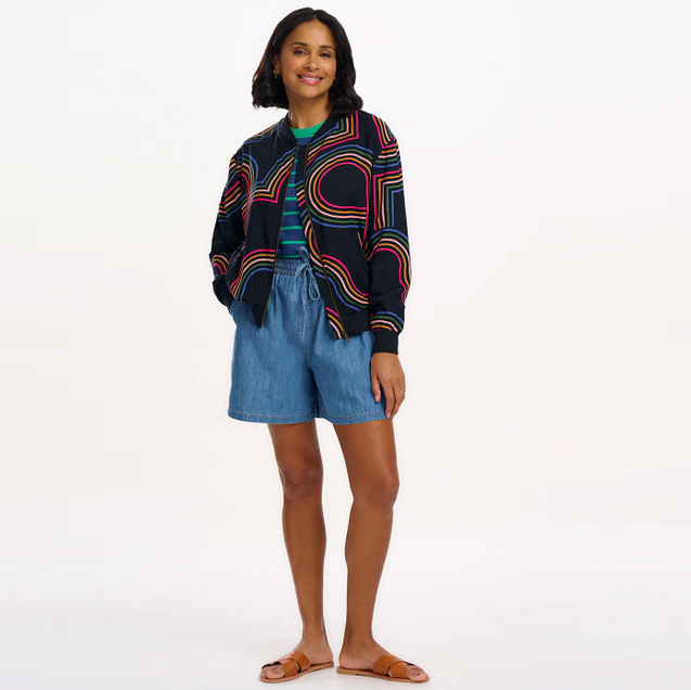 BOBBI BOMBER JACKET - BLACK, RETRO RACER