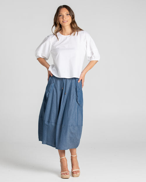 GURU SKIRT: CHAMBRAY