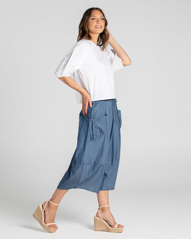 GURU SKIRT: CHAMBRAY