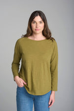 RAGLAN LONG SLEEVE TEE - GREEN MOSS