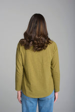 RAGLAN LONG SLEEVE TEE - GREEN MOSS