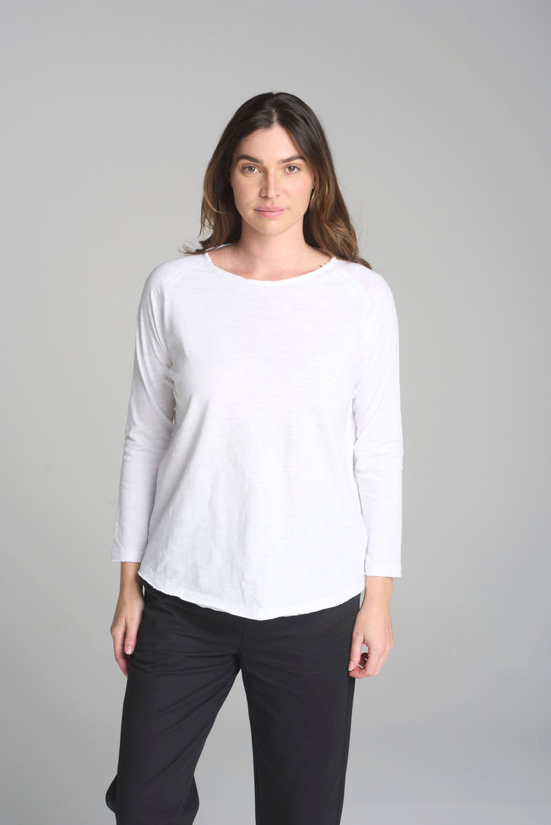 RAGLAN LONG SLEEVE TEE - WHITE
