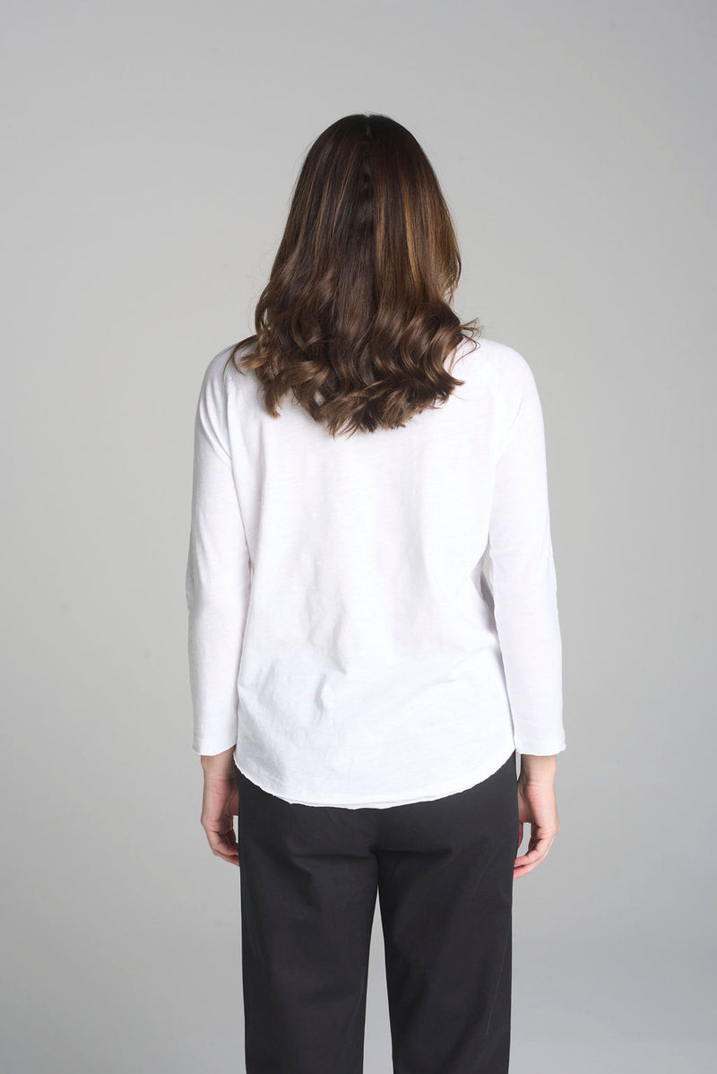 RAGLAN LONG SLEEVE TEE - WHITE