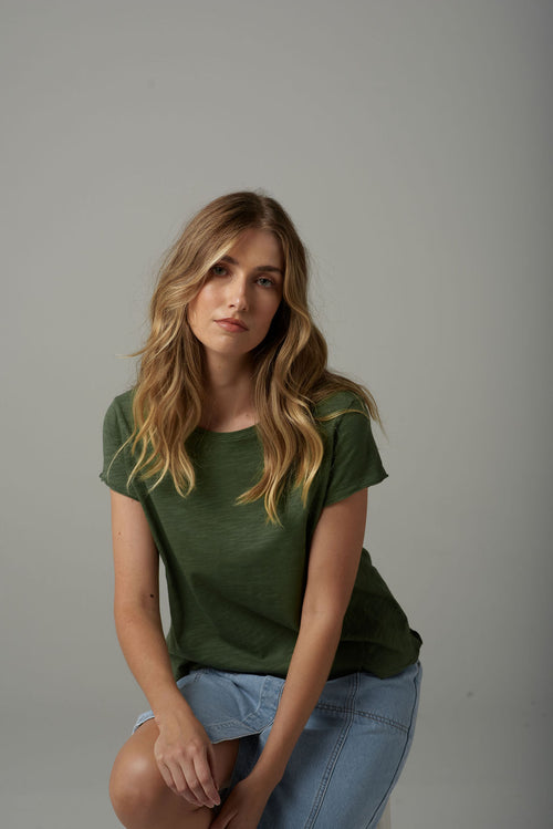 FRONT SPLIT TEE - FAIRWAY GREEN