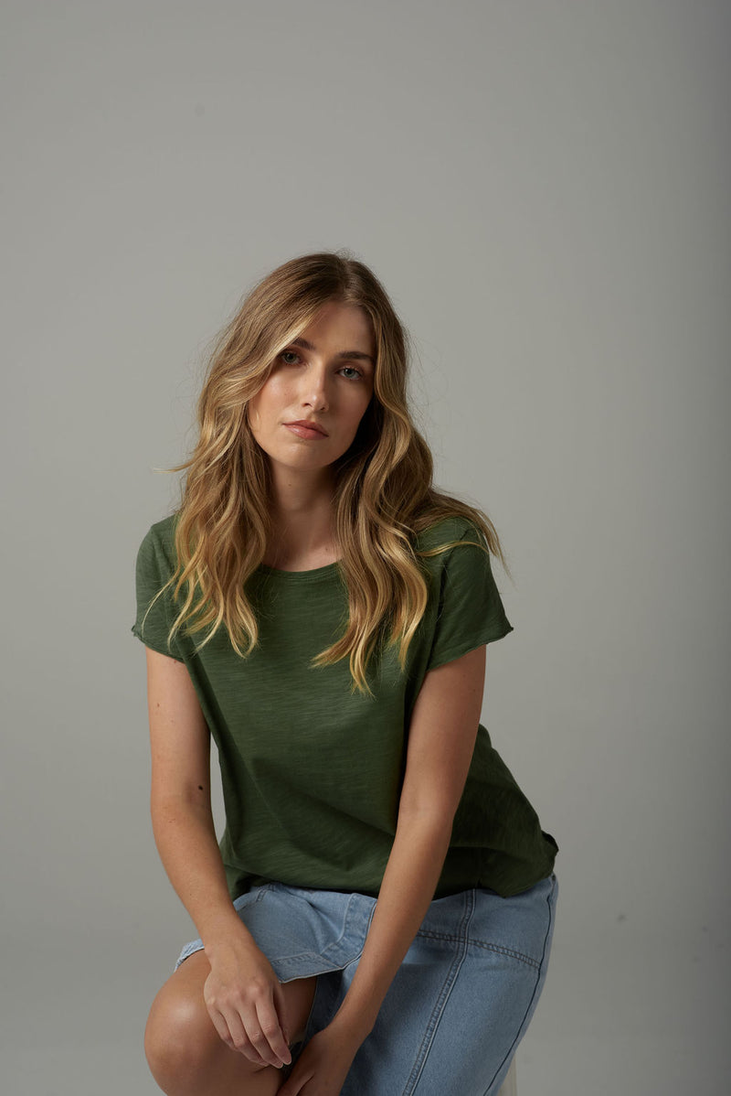 FRONT SPLIT TEE - FAIRWAY GREEN