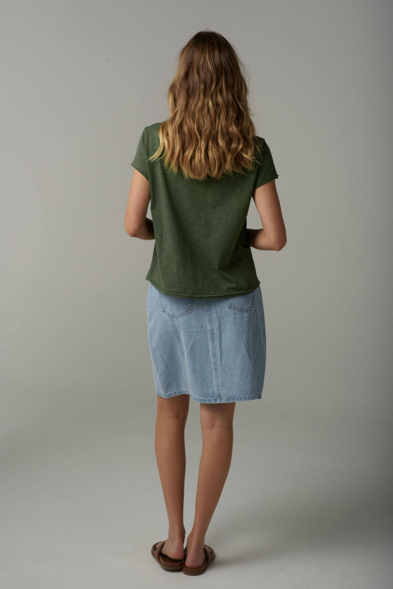 FRONT SPLIT TEE - FAIRWAY GREEN