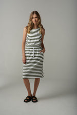 STRIPE SKIRT - WHITE/FAIRWAY GREEN