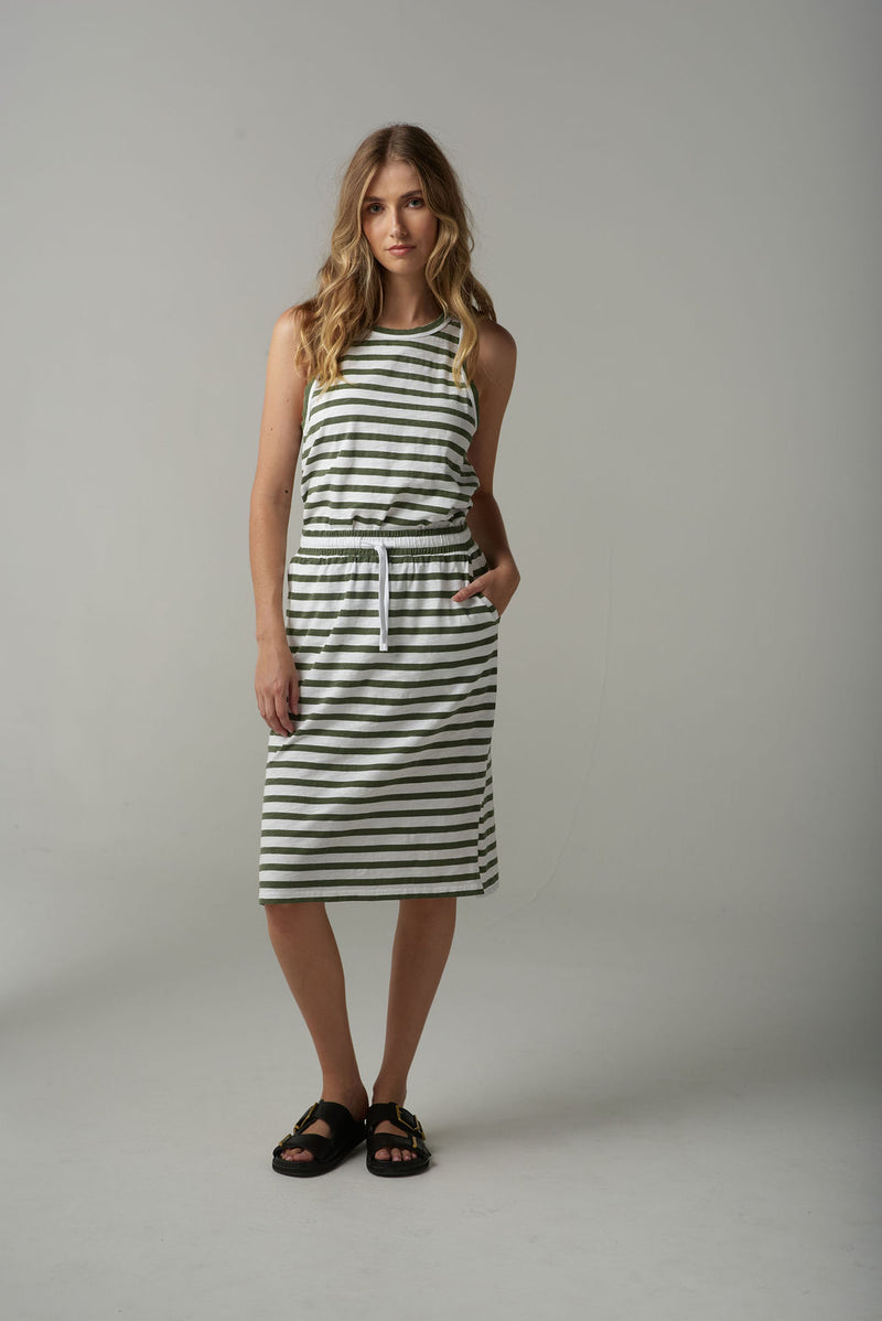 STRIPE SKIRT - WHITE/FAIRWAY GREEN