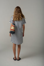 STRIPE RAGLAN DRESS - PARISIAN NAVY