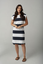 STRIPE MUSCLE TEE DRESS - PARISIAN NAVY
