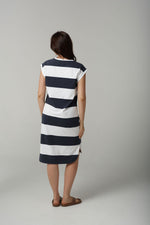 STRIPE MUSCLE TEE DRESS - PARISIAN NAVY
