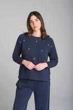 CROSS EMBROIDERED SWEATER - PARISIAN NIGHT