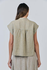 CAP-SLEEVE SHIRT - REED