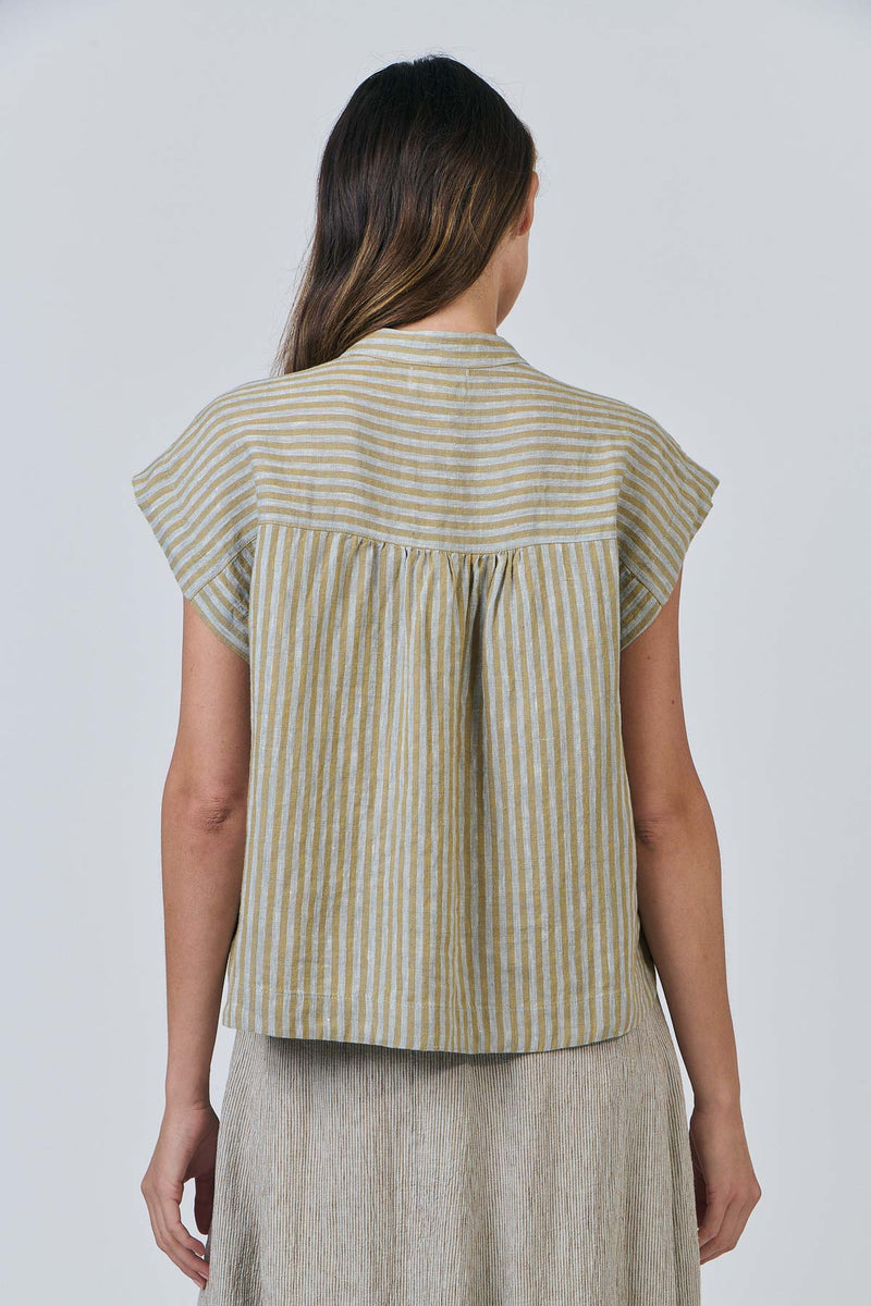 CAP-SLEEVE SHIRT - REED