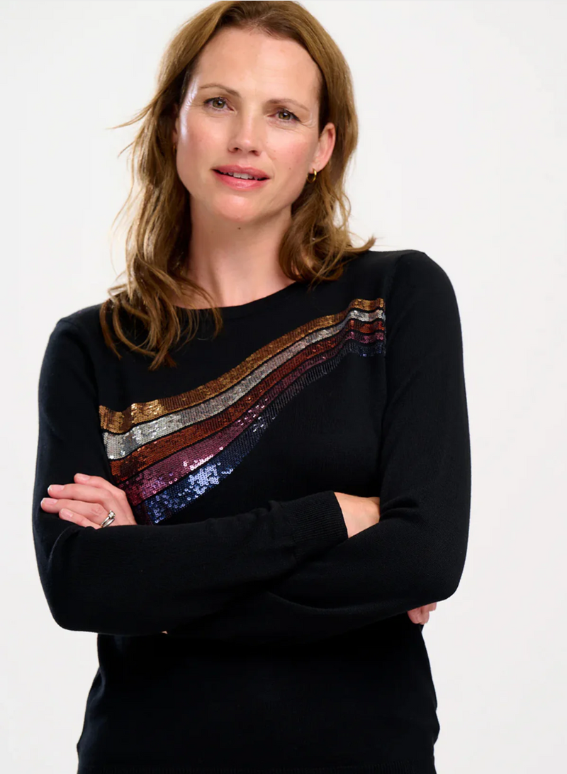 CECE JUMPER - BLACK, SEQUIN WAVE
