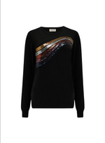 CECE JUMPER - BLACK, SEQUIN WAVE