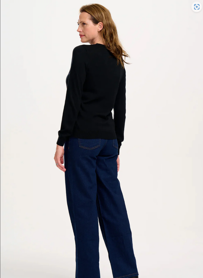 CECE JUMPER - BLACK, SEQUIN WAVE