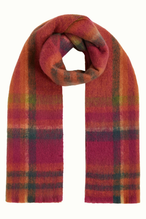 CHECK SCARF - CARAMEL