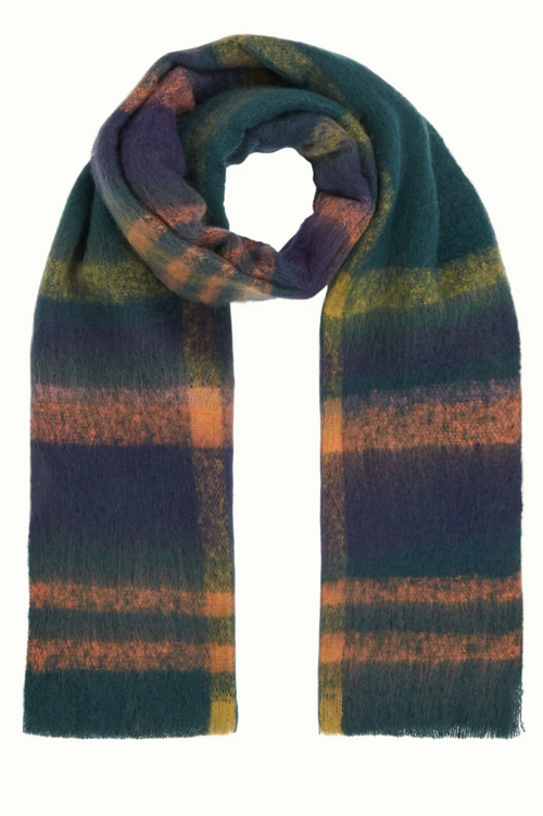 CHECK SCARF - PINE GREEN
