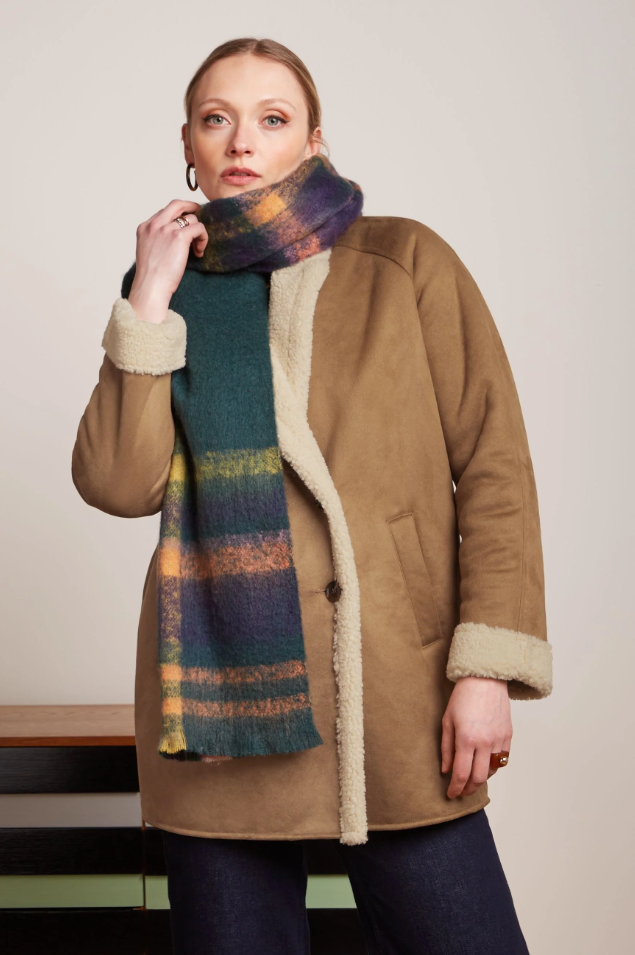 CHECK SCARF - PINE GREEN