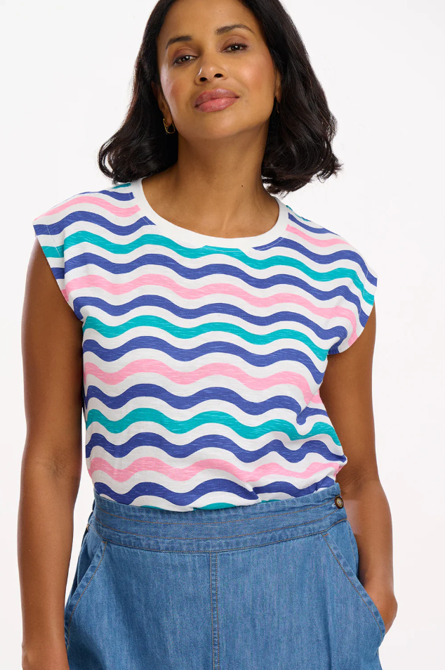 CHRISSY RELAXED TANK T-SHIRT - MULIT, SOFT BEACH WAVES